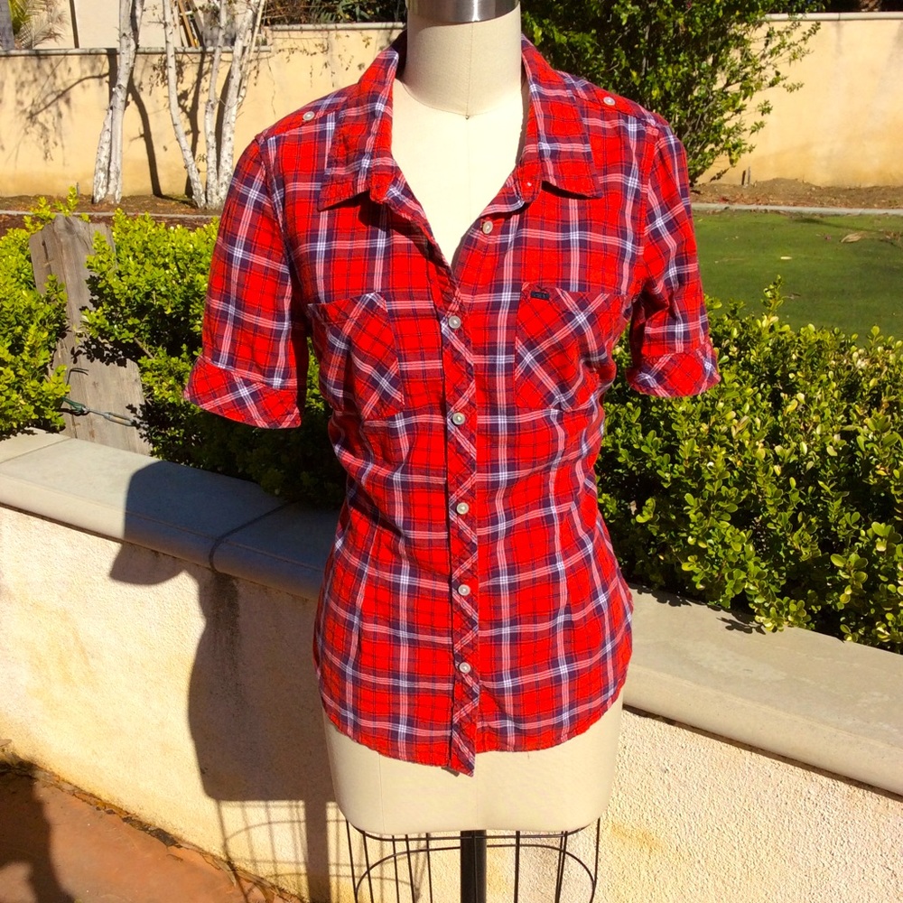 Obey Red Plaid Shirt